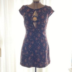 FREE PEOPLE Black Say Yes Jacquard Mini Dress NWT